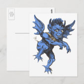 Oude Halloween, eng gargoyle-demon Briefkaart (Voorkant / Achterkant)