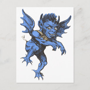 Oude Halloween, eng gargoyle-demon Briefkaart