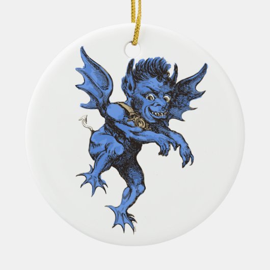 Oude Halloween, eng gargoyle-demon Keramisch Ornament (Voorkant)