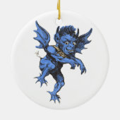 Oude Halloween, eng gargoyle-demon Keramisch Ornament (Achterkant)