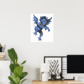 Oude Halloween, eng kwaadaardig gargouille-demon Poster (Thuiskantoor)