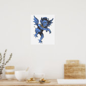 Oude Halloween, eng kwaadaardig gargouille-demon Poster (Keuken)