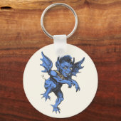 Oude Halloween, eng kwaadaardig gargouille-demon Sleutelhanger (Voorkant)