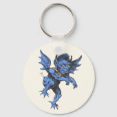 Oude Halloween, eng kwaadaardig gargouille-demon Sleutelhanger (Achterkant)