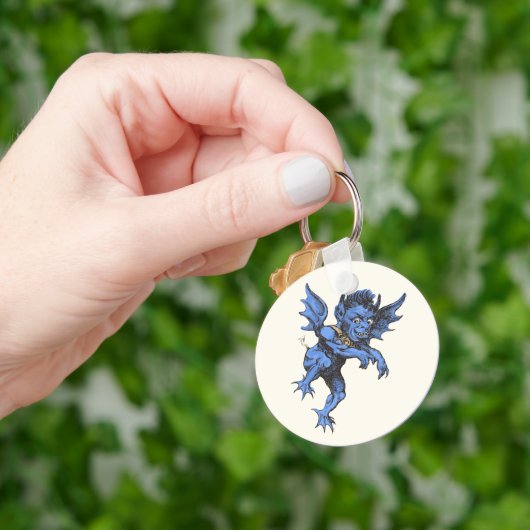 Oude Halloween, eng kwaadaardig gargouille-demon Sleutelhanger (Hand)