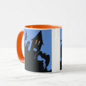 Oude Halloween, eng spookhuis en heks Mok (Voorkant links)