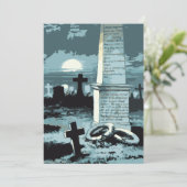 Oude Halloween, enge begraafplaats met graven Kaart (Staand voorkant)