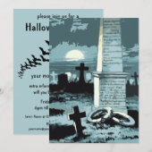 Oude Halloween, enge begraafplaats met graven Kaart (Voorkant / Achterkant)