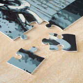Oude Halloween, enge begraafplaats met graven Legpuzzel (Zijkant)