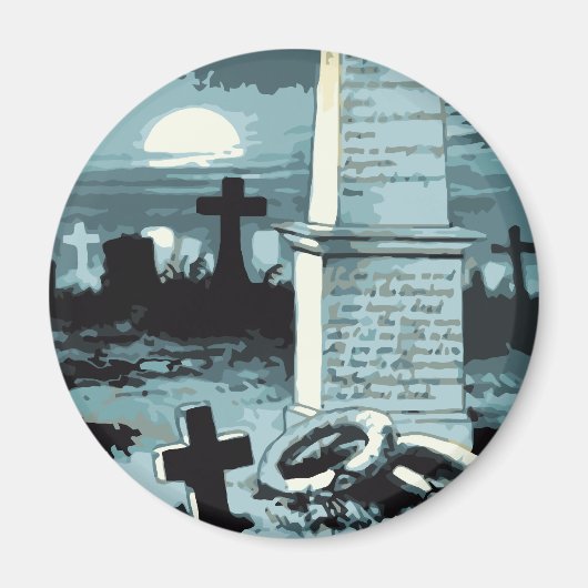 Oude Halloween, enge begraafplaats met graven Magneet (Voorkant)