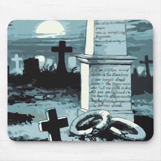 Oude Halloween, enge begraafplaats met graven Muismat (Voorkant)
