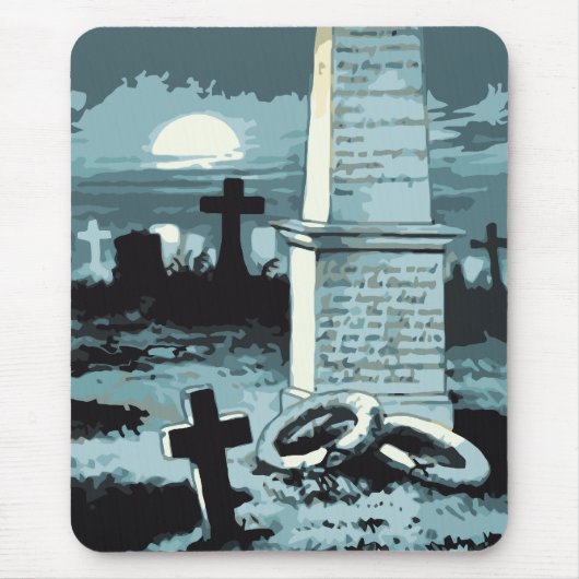 Oude Halloween, enge begraafplaats met graven Muismat (Voorkant)