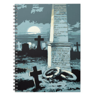 Oude Halloween, enge begraafplaats met graven Notitieboek