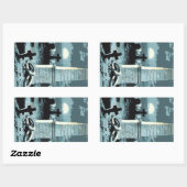 Oude Halloween, enge begraafplaats met graven Rechthoekige Sticker (Vel)