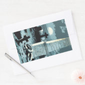 Oude Halloween, enge begraafplaats met graven Rechthoekige Sticker (Envelop)