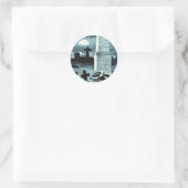 Oude Halloween, enge begraafplaats met graven Ronde Sticker (Tas)
