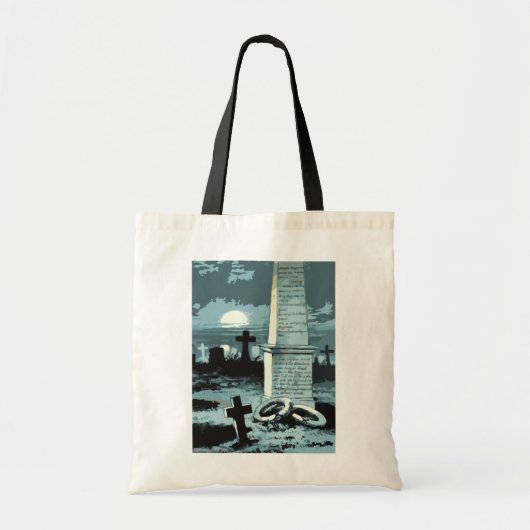 Oude Halloween, enge begraafplaats met graven Tote Bag (Voorkant)