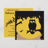 Oude Halloween, enge uil in boom met maan Kaart (Voorkant / Achterkant)