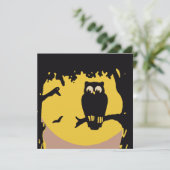 Oude Halloween, enge uil in boom met maan Kaart (Staand voorkant)