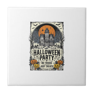 Oude Halloween-feest Geen Streken Alleen Snoepjes  Tegeltje