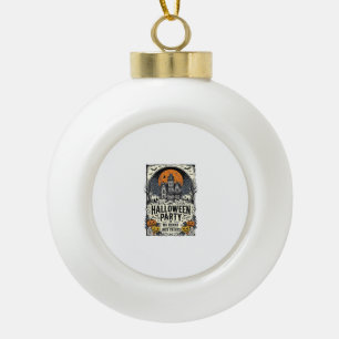 Oude Halloween-feest geen trucs alleen snoepjes De Keramische Bal Ornament