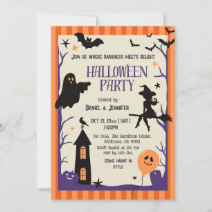 Oude Halloween-feest Heks Geest Vleermuis heksenke Kaart