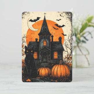 Oude Halloween-feest in een spookhuis Kaart