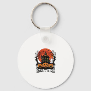 Oude Halloween-feesttijd Geest Pompoen Shirt_1 Sleutelhanger