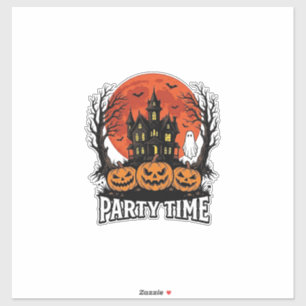 Oude Halloween-feesttijd Geest Pompoen Shirt_1 Sticker