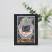 Oude Halloween Funnycat-illustratie Briefkaart (Staand voorkant)