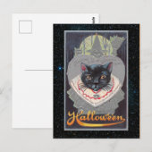 Oude Halloween Funnycat-illustratie Briefkaart (Voorkant / Achterkant)