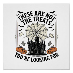 Oude Halloween Geest Traktaties Shirt Ontwerp_1 Perfect Poster