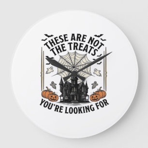 Oude Halloween Geest Traktaties T-shirt Ontwerp_1 Grote Klok