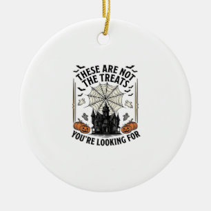 Oude Halloween Geest Traktaties T-shirt Ontwerp_1 Keramisch Ornament