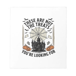 Oude Halloween Geest Traktaties T-shirt Ontwerp_1 Notitieblok
