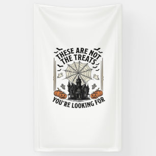 Oude Halloween Geest Traktaties T-shirt Ontwerp_1 Spandoek