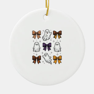 Oude Halloween Geesten en Strik Overhemd Ontwerp_1 Keramisch Ornament