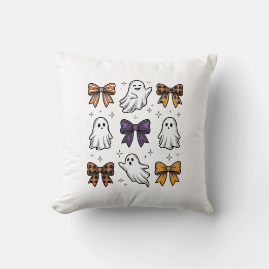 Oude Halloween Geesten en Strik Overhemd Ontwerp_1 Kussen (Voorkant)