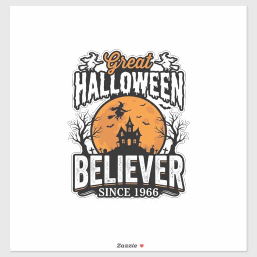 Oude Halloween-gelover sinds 1966 Grafisch_1 Sticker (Vel)