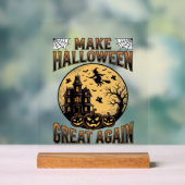 Oude Halloween Geweldig Weer Spokenhuis Ontwerp Acryl Bord (Neutraal)