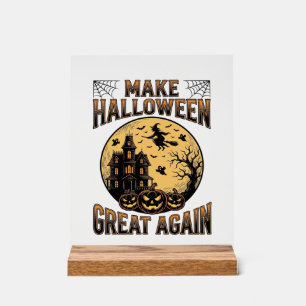 Oude Halloween Geweldig Weer Spokenhuis Ontwerp Acryl Bord