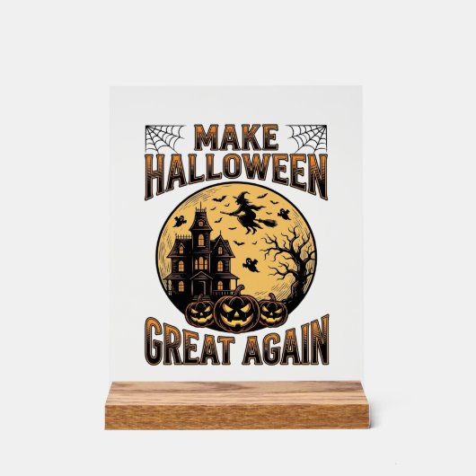 Oude Halloween Geweldig Weer Spokenhuis Ontwerp Acryl Bord (Voorkant)