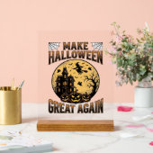 Oude Halloween Geweldig Weer Spokenhuis Ontwerp Acryl Bord (Huwelijk)