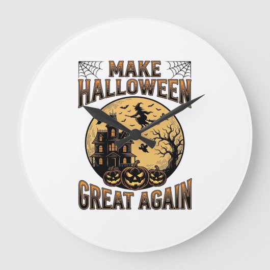 Oude Halloween Geweldig Weer Spokenhuis Ontwerp Grote Klok (Voorkant)
