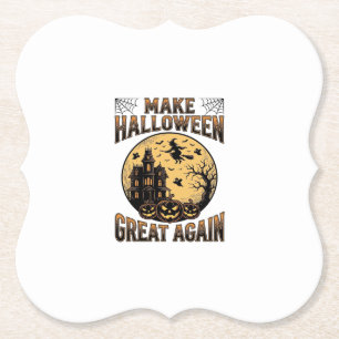 Oude Halloween Geweldig Weer Spokenhuis Ontwerp Kartonnen Onderzetters