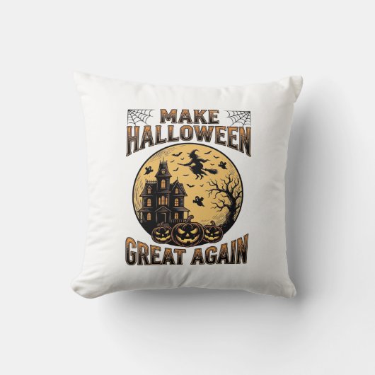 Oude Halloween Geweldig Weer Spokenhuis Ontwerp Kussen (Voorkant)