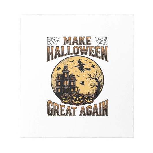 Oude Halloween Geweldig Weer Spokenhuis Ontwerp Notitieblok (Voorkant)