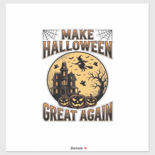 Oude Halloween Geweldig Weer Spokenhuis Ontwerp Sticker (Vel)