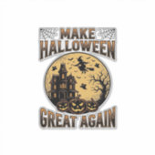 Oude Halloween Geweldig Weer Spokenhuis Ontwerp Sticker (Voorkant)
