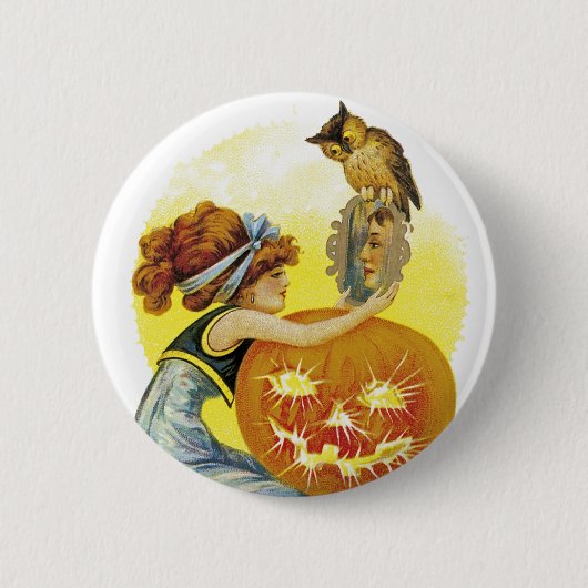Oude Halloween glamour Ronde Button 5,7 Cm (Voorkant)